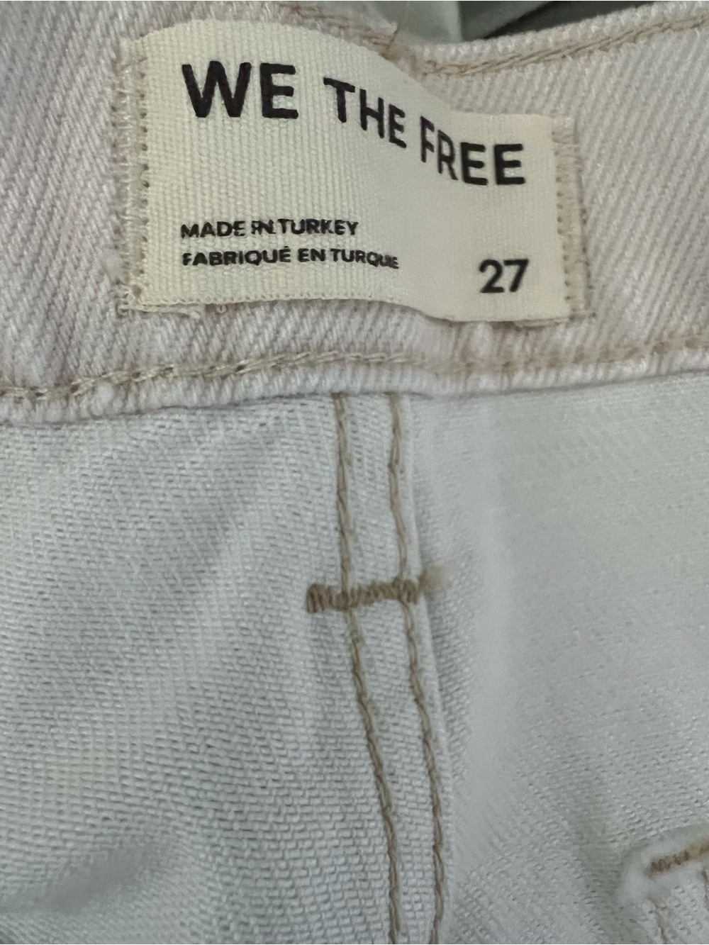 Free People We The Free Printed Straight Leg Jeans in Heirloom Ivory Size 27 NWT - Picture 9 of 13